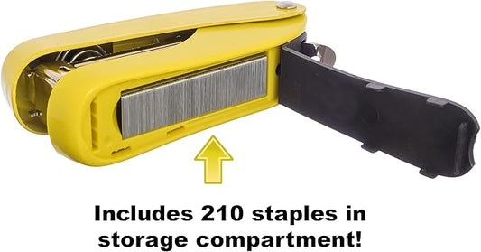 Praxxis Pro Office Supplies - Aria-Plus Half-Strip Mini Stapler - Durable, Compact, and Colorful Stapler for Office and Travel Use, Compatible with Standard 26/6 Staples, Yellow