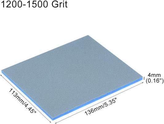 uxcell Sanding Sponge Block, 1200-1500 Grit, 136mm x 113mm x 4mm
