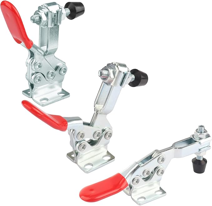 8 Packs GH-225D 500lbs Holding Capacity Toggle Clamps, Quick-Release Horizontal Clamp, 225D Horizontal Toggle Clamps For Woodworking, Welding, Drill Press, Mechanic,by GENHAKON