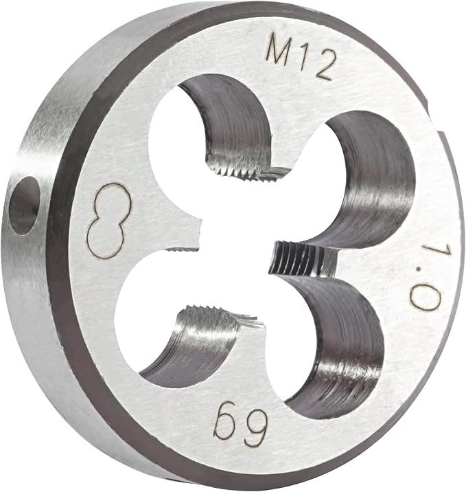 Aceteel M12 x 1 Metric Round Die, Machine Thread Die M12 X 1.0mm Right Hand