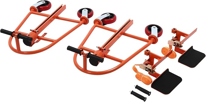 Furniture Moving Tool Set of 2 Manual Furniture and Crate Mover 1300 lbs Capacity Multifunctional Handling Tools for Moving, Warehousing, Furniture Stores (Orange)