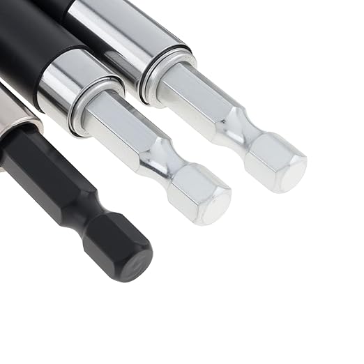 ChgImposs 5PCS Magnetic Drill Bit Extension Set ??60/100/150MM (2-3/8",4",6",) Fixed + 80/120MM(3.15"/4.72") Adjustable Magnetic Screwdriver Bit Holders, 1/4" Hex Quick Release Adapter
