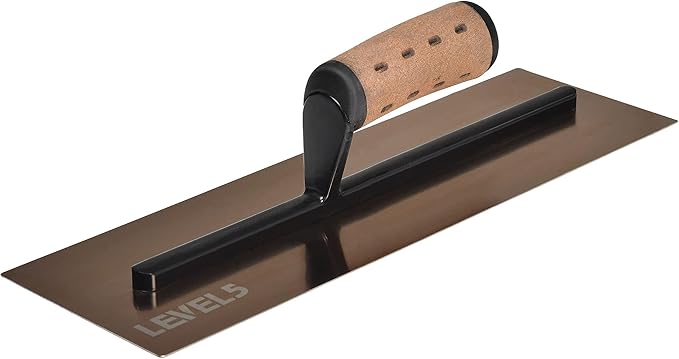 LEVEL5 14" x 4.75" 0.7 MM Flat Drywall Trowel | Triple-Hardened Stainless Steel, High-Impact Handle | Sheetrock Gyprock Wall-Board Plasterboard | 4-962