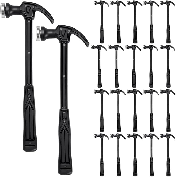 40Pcs Small Household Hammer, 7.3 Inch Mini Plastic Claw Hammer Small Household Tool Black Mini Rubber Mallet With Claw for Craft DIY Woodworking Nail Puncher Emergency Escape