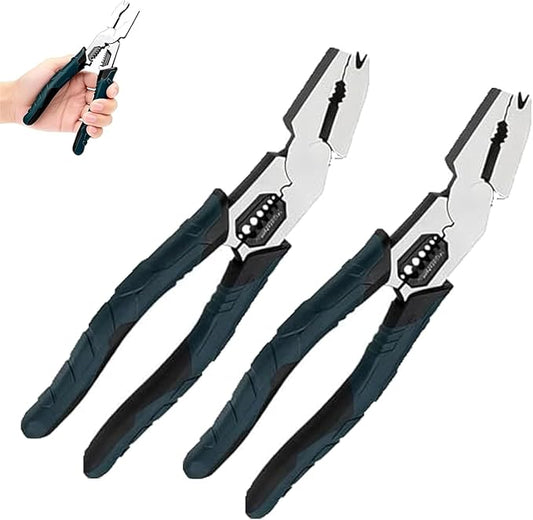 Industrial-Grade Multi-Function Cutting Pliers, 9-in-1 Multi-Functional Pliers Nail Puller/Wire Cutter/Stripper/Crimper?봀ompound Action Leverage Design,Professional Cutting Tool for Home Repair
