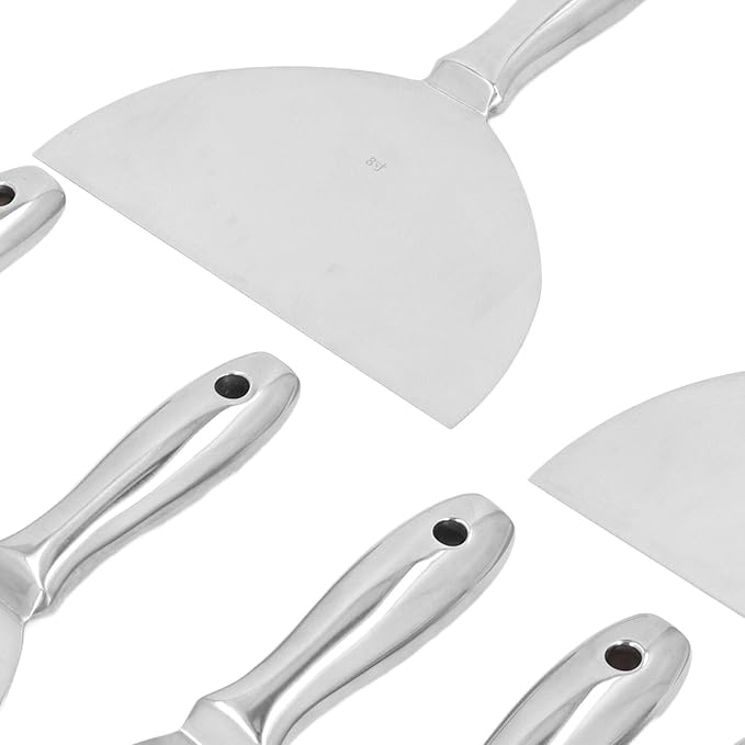 7-Piece Stainless Steel Putty Knife Set, 1.5-8 inch Blades, Paint Scraper Kit with Storage Bag