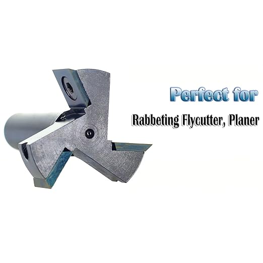 Spoilboard Surfacing Router Bit 1/2 Shank, 1-1/2??Cut Dia, with DLC Coated, 3-Flute, 12*12*1.5mm Blade, Slab Flattening Router Bit, Planing Bit, for CNC, Rabbeting Flycutter, Planer