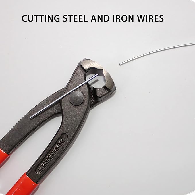 AKIHISA 9 inch Ear Clamp Pliers, Chrome Vanadium Steel Crimper Tool, Nail Remover, Pincer Crimper Tool for Pipe Hose Clamps