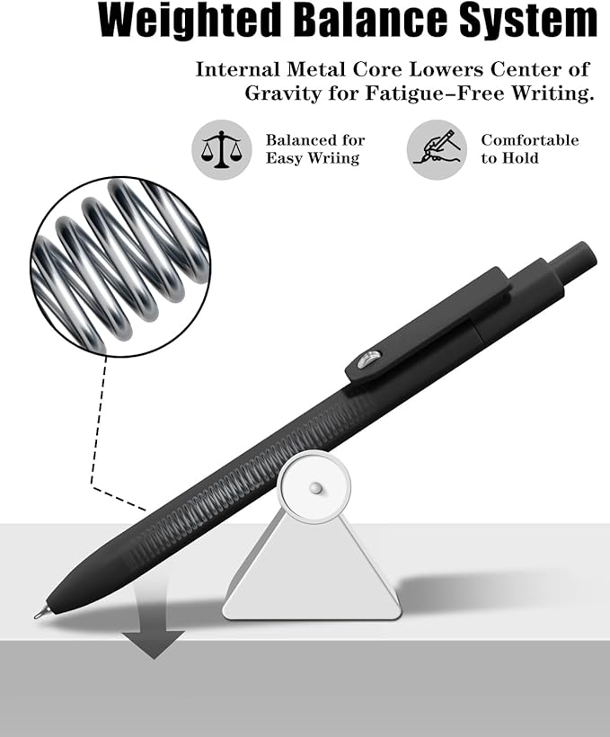 Vitoler Pens,0.5 mm Fine Point Pen Smooth Writing,8 pcs Black Gel Pens for Office School Teacher Supplies,Quick Dry Pens for Nurses Aesthetic