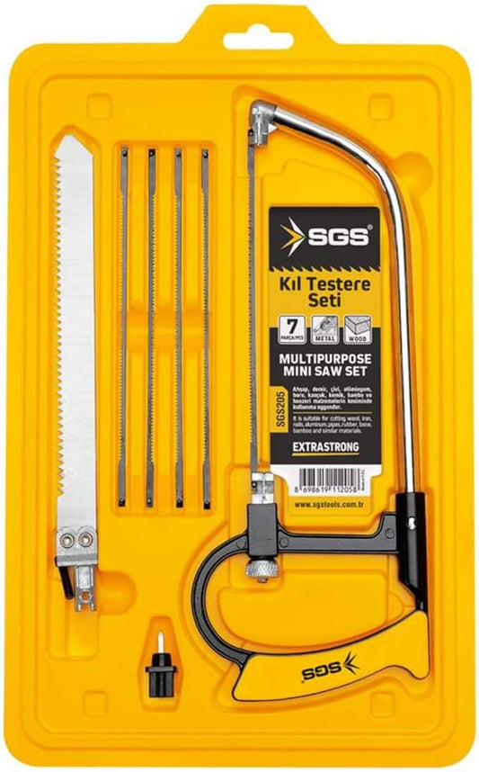 Power Path 7-Piece Multipurpose Mini Set ??Precision Hand Saw Kit with Blades for Wood, Metal, and Plastic Cutting ??Compact Hobby & DIY Coping Saw Tool Set