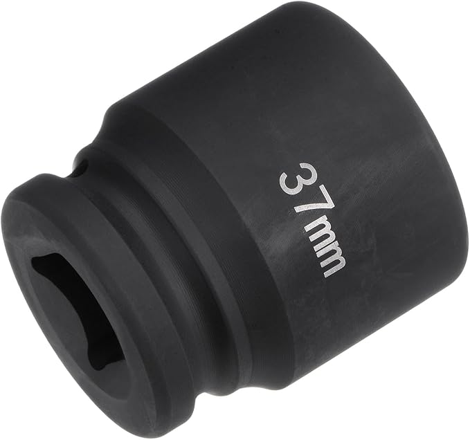 HARFINGTON 6-Point Impact Socket 3/4" Drive 37mm Metric 40Cr Alloy Steel Spindle Axle Nut Impact Socket