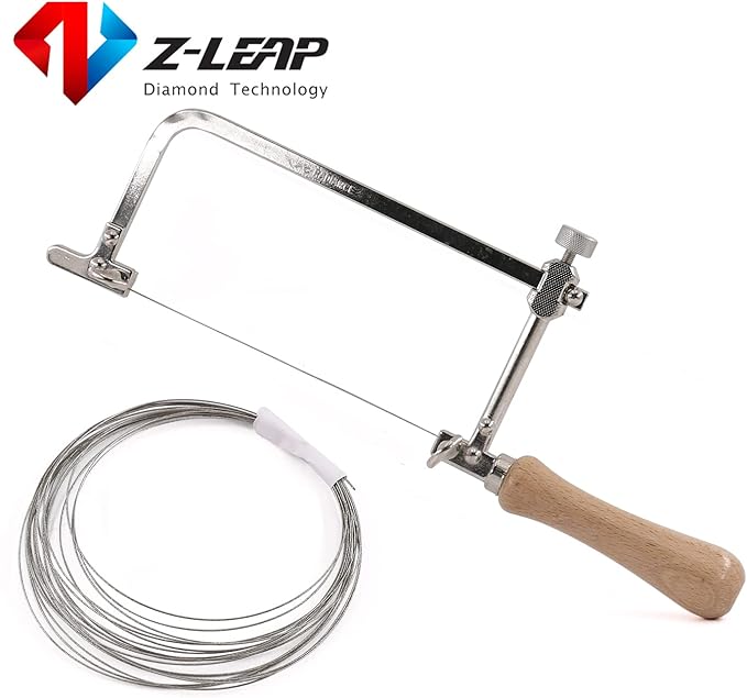 1PC Wire Saw Frame Coping Saw Steel Frame with Dia 0.5mm Diamond Wire for DIY&Cutting Tile Jade Stone Ceramic Glass Wood Metal