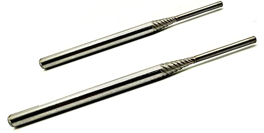 2 Piece Porting Mandrel Set with 4??& 6??High Speed Steel Coarse Thread Extra Shank Length Cartridge and Spiral Roll Mandrels