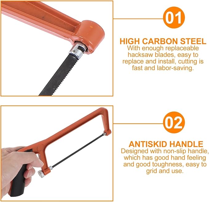 Angoily Mini Hacksaw for Kids Comfortable Grip Hand Saw for Woodworking Small Junior Hacksaw Tool for Diy Projects and Crafts