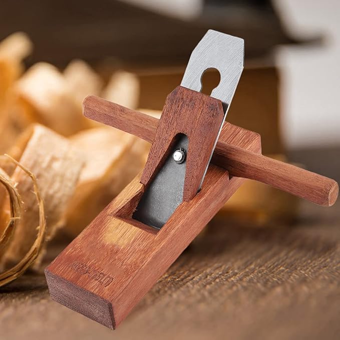 Vintage Brown Wooden Carpenter Woodworking Plane, 220mm, Assembly Kit Included