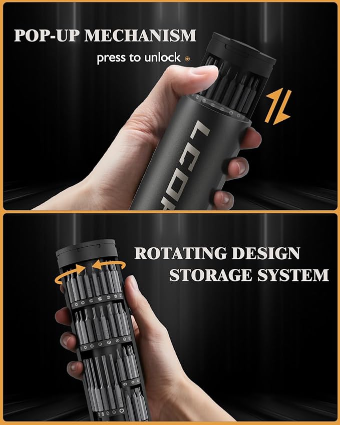LCORE 67 in 1 Mini Electric Screwdriver Set,62 S2 Steel Bits,4 Adjustable Torque,Magnetic Storage Case,4 LED Lights electric screwdriver cordless Repair Tool Kit for Electronics Phone Laptop Camera