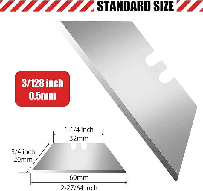 DIYSELF 50 Pack Utility Knife Blades, SK5 Steel Box Cutter Blades with Dispenser, Standard Blades for Box Cutter Utility Knife Replacement, Sharper Utility Blade, Refills