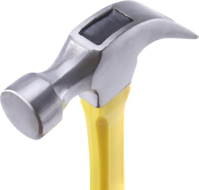 MANCHAP 3 Pack 16 oz Claw Hammer, Fiber Glass Claw Hammer, One-piece Forged Steel Head & Non-Slip Handle for Household Automotive Professional Work