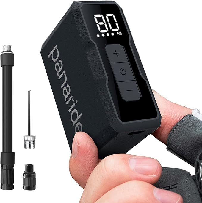 Mini Bike Pump, 120 PSI Mini Electric Bike Pump, 120g, Smart Auto-Stop, 짹1 PSI Accuracy, Portable Electric Bike Pump Works with Presta & Schrader Valves