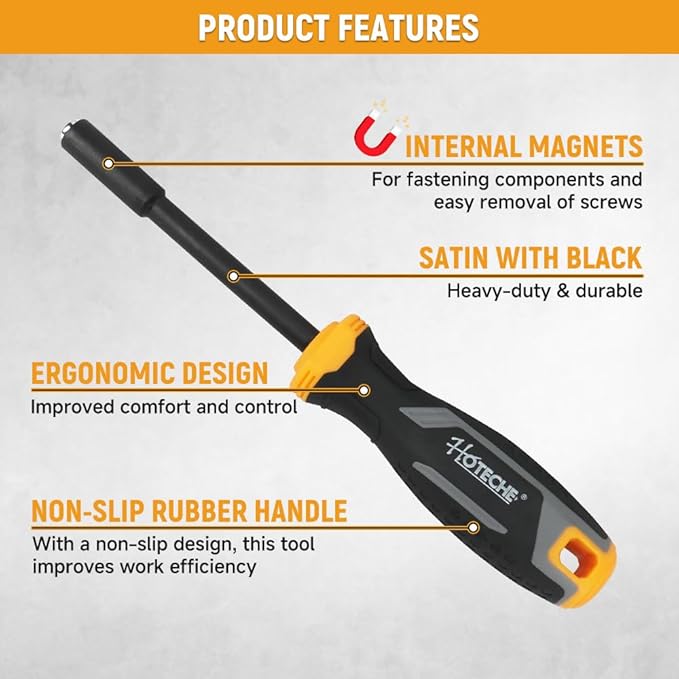 Hoteche 13 in 1 ScrewdrIver Bit Set, with Phillips, Flat Head, Torx Security, Hex, Robertson, Multi Bit Screwdriver Set, All in One Pocket Screwdriver, Multitool Repair Tool Set