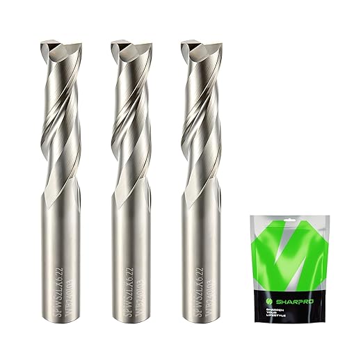 1/4 Spiral Upcut Router Bit, 1/4 CNC Router Bits, Up Cut Spiral Router Bits 1/4 Shank,Solid Carbide Router Bits 1/4, CNC Upcut Bit 1/4, Ideal for Wood Inlay, Plunge Plastic 3PCS