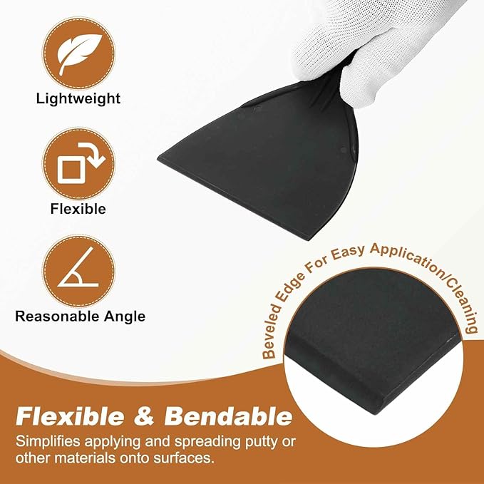 HARFINGTON 20pcs Putty Knife Scraper 4" Width Flexible Plastic Putty Knife Paint Scraper Tool for Taping Drywall Spreading Painting Wall Scratching Black