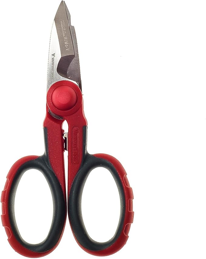 VAMPLIERS 5.5" Multipurpose Electrician Scissors, Premium High Carbon Stainless Steel Utility Shears ??Cut Cables, Strip Insulation, Cut Copper Sheets, Crimp Terminals, and Clean Electrical Boxes.
