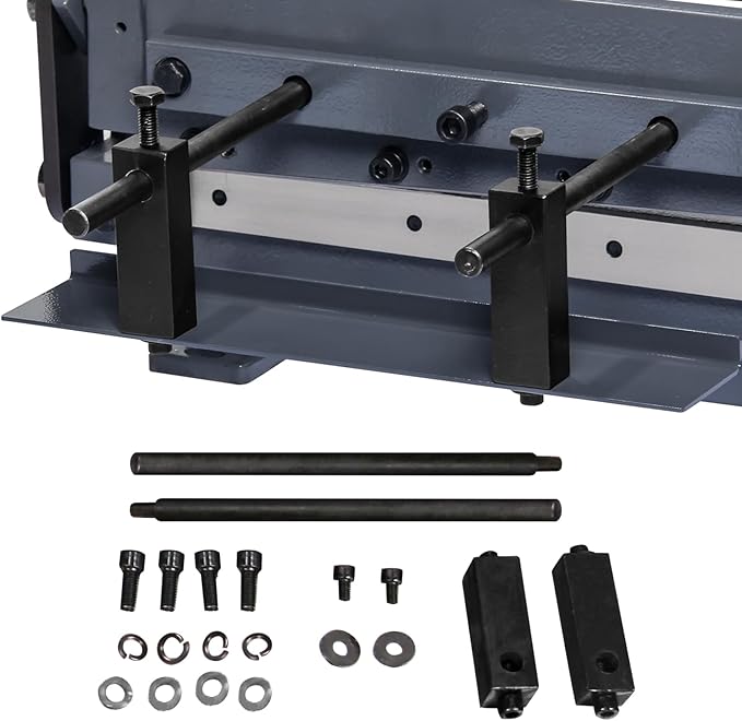 KAKA INDUSTRIAL Metal Shears,12 Inch Bench Top Hand Shear, Metal Cutter for Sheet, Plate Steel,12x1/25 in Cutting Capacity, Grey, Portable Workbench-Mounted Tool BHS-12