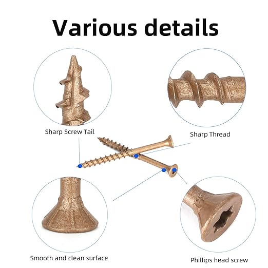 Deck Screws #10 x 2-1/2?쇺? T25 Star Torx Drive Flat Head Wood Screws, Brown, 5lb