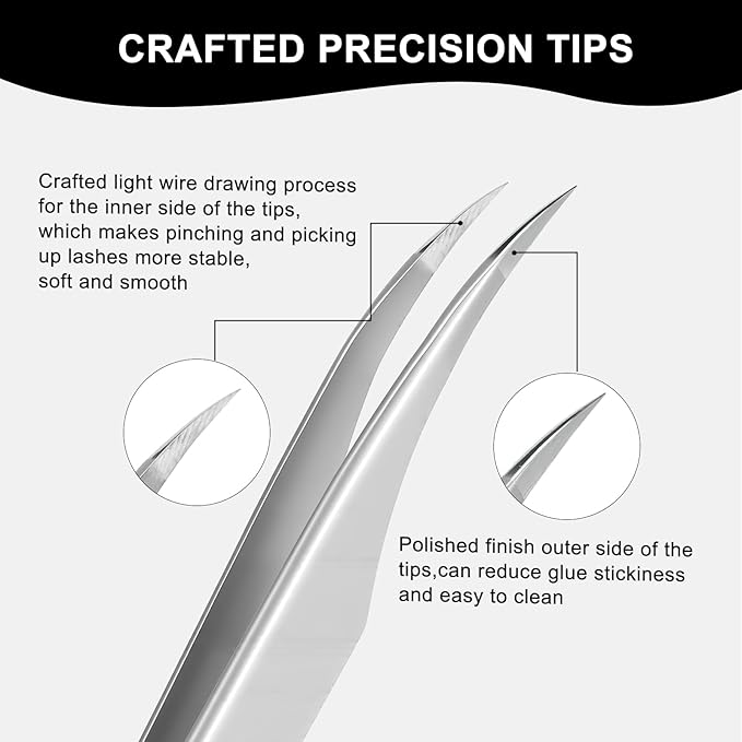 Ms.Queen Isolation Tweezers for Lash Extensions,Dolphin Shape Curved Isolation Lash Tweezers for Classic and Volume Lash Extension Applying