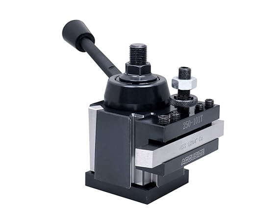 Accusize Industrial Tools Axa 4 Pc Wedge Type Quick Change Tool Post Set for Lathe Swing 6'' - 12'' with 1/2'' M35 Square Lathe Bit, 0251-0155