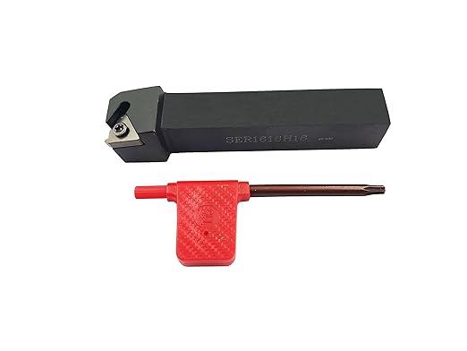 ASZLBYM 5/8" 3/4" Lathe Tool Threading Insert Turning Tool Holder SER1616H16 SER2020K16 SER2525M16 with Indexable Threading Turning Insert 16ER AG60 Cutting Insert Blade (5/8" (16 * 16mm))