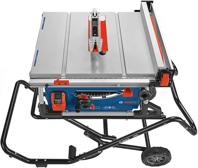 BOSCH GTS15-10 10 Inch Portable Jobsite Table Saw with Gravity-Rise Wheeled Stand, 15 Amp, 32-1/8 Inch Rip Capacity, 4 HP