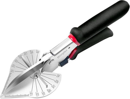 Trim Miter Shears ??45째-135째 Adjustable Cutter for Wood Molding, Quarter Round, Shoe Trim, PVC, Rubber, Craft Sticks, Decorative Edges