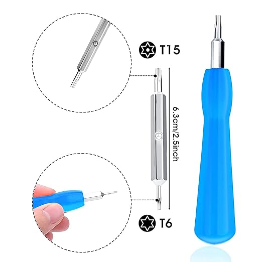 Replacement Ring Screwdriver Bit Set Blue & 20Pcs Doorbell Screws T6 T15 & Charger Charging Cable Cord for Video Doorbell, Video Doorbell 2 3 Pro Accessories & Elite Fits All Ring Video Doorbell Kit