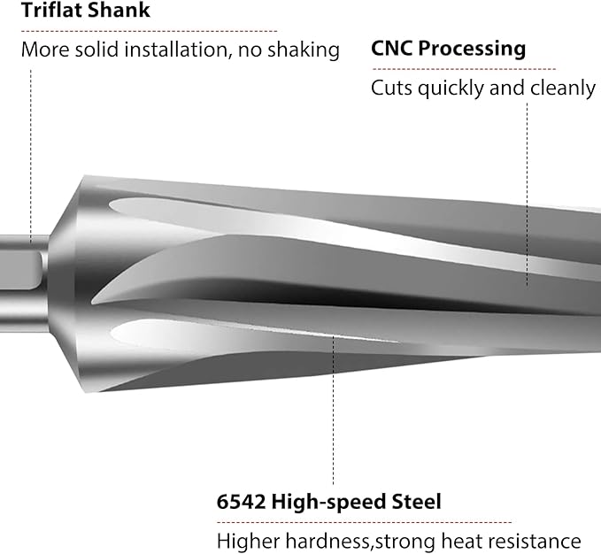 7 Degree Ball Joint Tapered Reamer 6542 Multi-Use Shank Drilling Tools 1-1/2 Per Foot High-Speed Tool Tapered Reamer Tie Rod