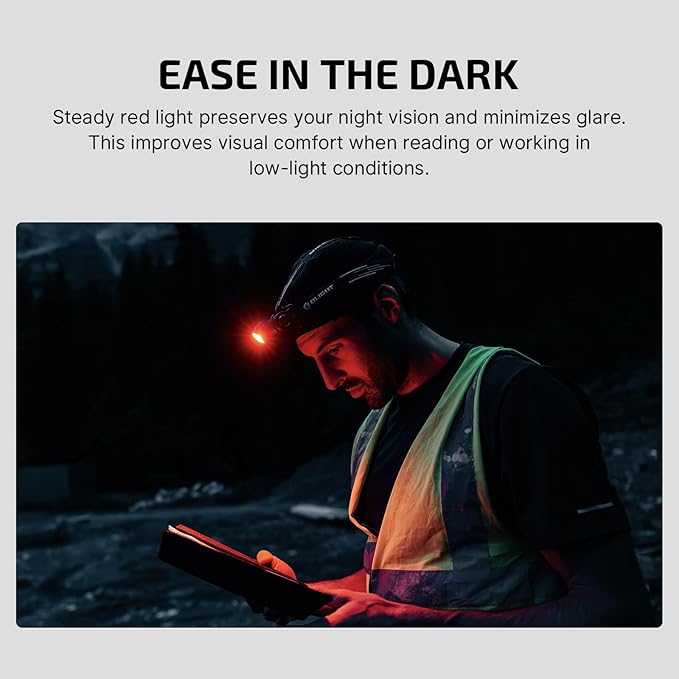 OLIGHT Perun 3 Rechargeable Headlamp Flashlight, 3000 Lumens LED Headlight with Red Light, Waterproof Head Lamp with Headband for Outdoor Camping, Hiking, Working (Midnight Blue)