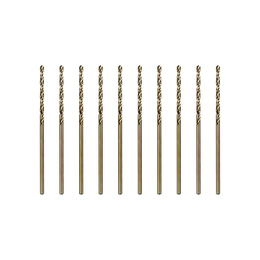 SALI Cobalt Drill Bit Set, 10Pcs 1/16" M35 High Speed Steel Jobber Length Drill Bit Kit for Hardened Metal, Stainless Steel, Cast Iron, Wood and Plastic, with Index Storage Case
