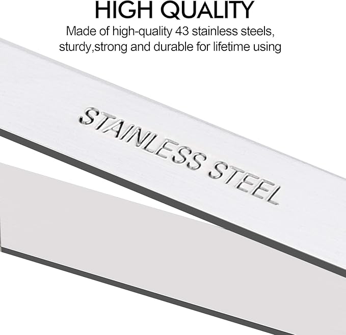 Fish Bone Tweezers, Professional Stainless Steel Flat and Slant Pliers Set for Kitchen Salmon Trout, 2 Pcs