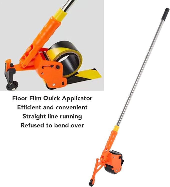 GOWENIC Floor Tape Applicator, Tape Applicator Tool Manual Pushing Marking Machine, Built in Scoring Wheel, for PVC, PE, and EVA Films Up to 6.5cm Wide