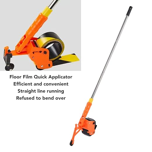 Jectse Floor Tape Applicator, Manual Pushing Tape Marking Machine with Roller and Scoring Wheel, PVC PE EVA Tapes Cutter, for Home Renovations, Office Setups, Warehouse Organization