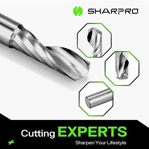 1/2 Inch Shank Single Flute (O Flute) Cutter Carbide Spiral Router 1/2 Inch Cutting Diameter Carbide Single Flute CNC Router Bit, Ideal for Aluminum, Plastic, Acrylic, Wood, MDF and PVC