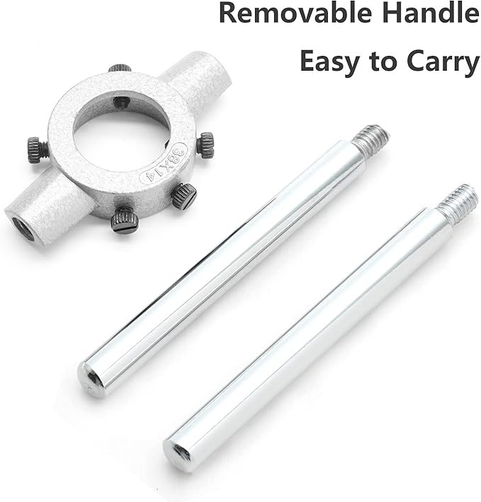 Qjaiune 1.5 inch / 38mm Round Die Stock Handle Wrench, Adjustable Die Wrench Handle Holder, Heavy Duty Threading Die Holder Handle (Metric, M12-M14)