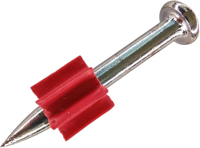 1-1/4" Powder Actuated Fasteners,.300 Head Diameter Drive Pin with red Flute,P125, 100pcs/pack, 4 Pack