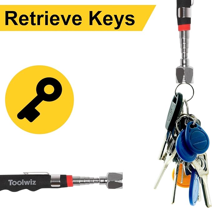 Toolwiz Telescopic Magnetic Pick up Tool (16LB), Extendable to 30 inch Extendable Magnet Pickup Tool, Gifts for Dad, Husband, Grandpa, Handyman Father's Day