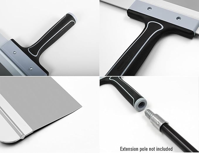 ROLLINGDOG 10 Inch Taping Knife - Drywall Taping Knife,Threaded End Can be Attached to Extension Pole,Stainless Steel Blade,Ideal for Skimming and Smoothing Walls and Ceilings