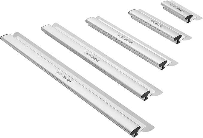 VEVOR Drywall Skimming Blade Set (10/16/24/32/40 inch) with 34-81.6 inch Extension Handle, Professional Stainless Steel Knife for Gyprock, WallBoard, and Plasterboard Skim Coating