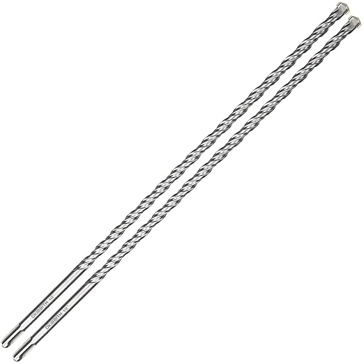2-Pack SDS Plus Masonry Drill Bits 1/2 Inch x 18 Inch Long Rotary Hammer Drill Bits Carbide Tipped for Concrete Brick Cement Stone Block.