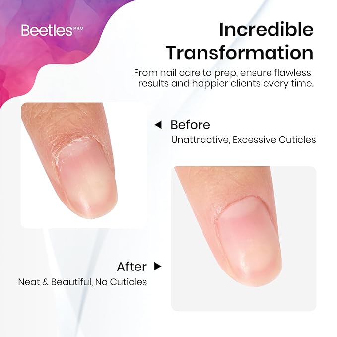 Beetles Pro Cuticle Pusher Gel Nail Polish Remover Tool for Fingernail Polish Nail Cuticle Cleaner Manicure Home Cuticle Trimmer Nail Cleaner