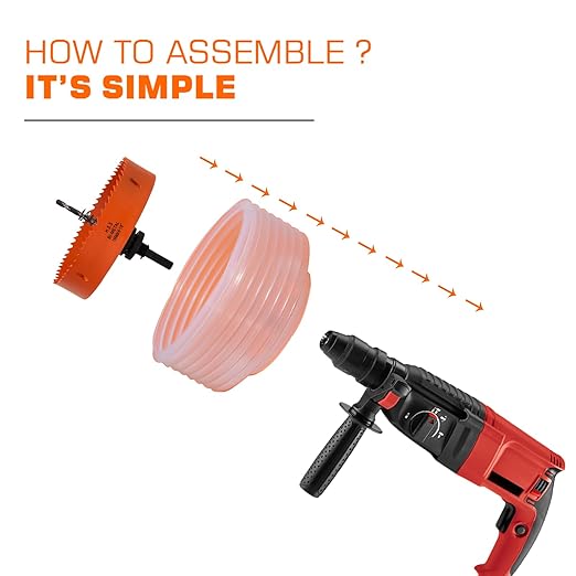 6-1/8 Hole Saw for Recessed Lights, 6.1 Inch Hole Cutter with Dust Bowl Catcher for Led Recessed Lighting 6 Inch and Wood Metal Drywall, Bi-Metal Construction